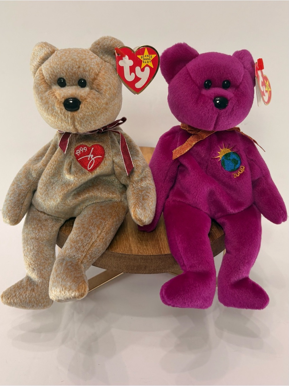 🧸 1999 Ty Beanie Babies Signature Bear & Millennium Bear Set (PE)